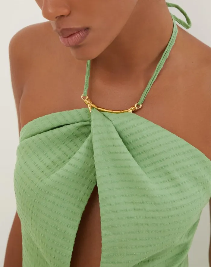 Tops Women ViX Paula Hermanny Coco Detail Top 8211 Aloe