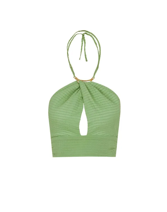 Tops Women ViX Paula Hermanny Coco Detail Top 8211 Aloe