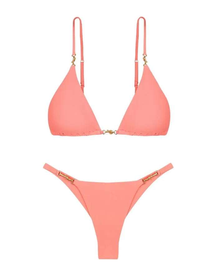 Tops Women ViX Paula Hermanny Cora Parallel Tri Top 8211 Peach