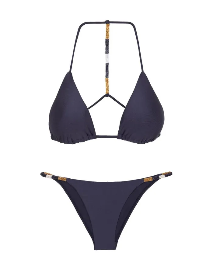 Tops Women ViX Paula Hermanny Ella Triangle Top 8211 Indigo
