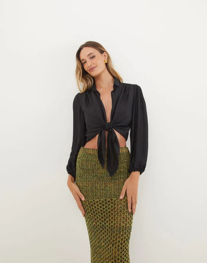 Tops Women ViX Paula Hermanny Erica Blouse 8211 Black
