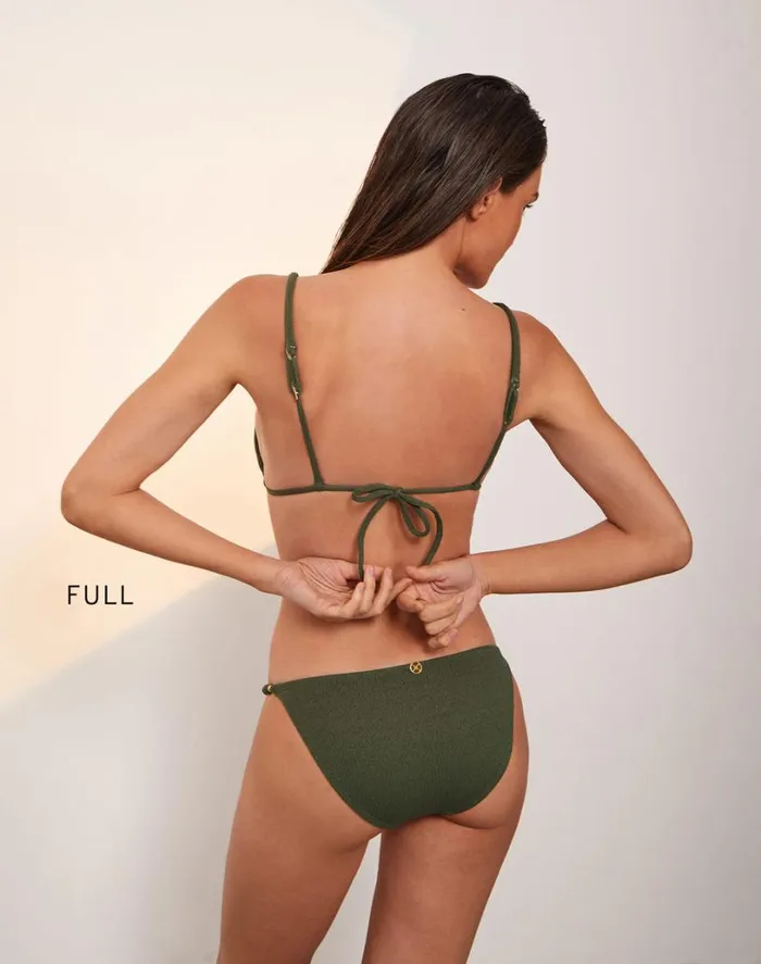 Tops Women ViX Paula Hermanny Firenze Beads Tri Parallel Top 8211 Evergreen