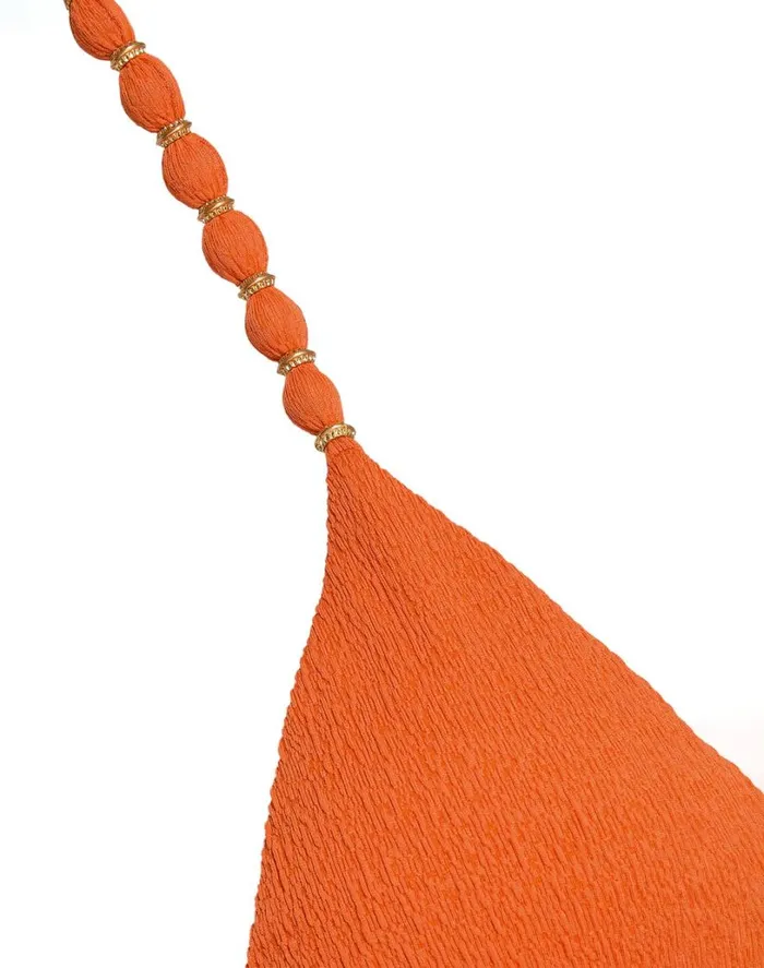 Tops Women ViX Paula Hermanny Firenze Beads Tri Parallel Top 8211 Grapefruit