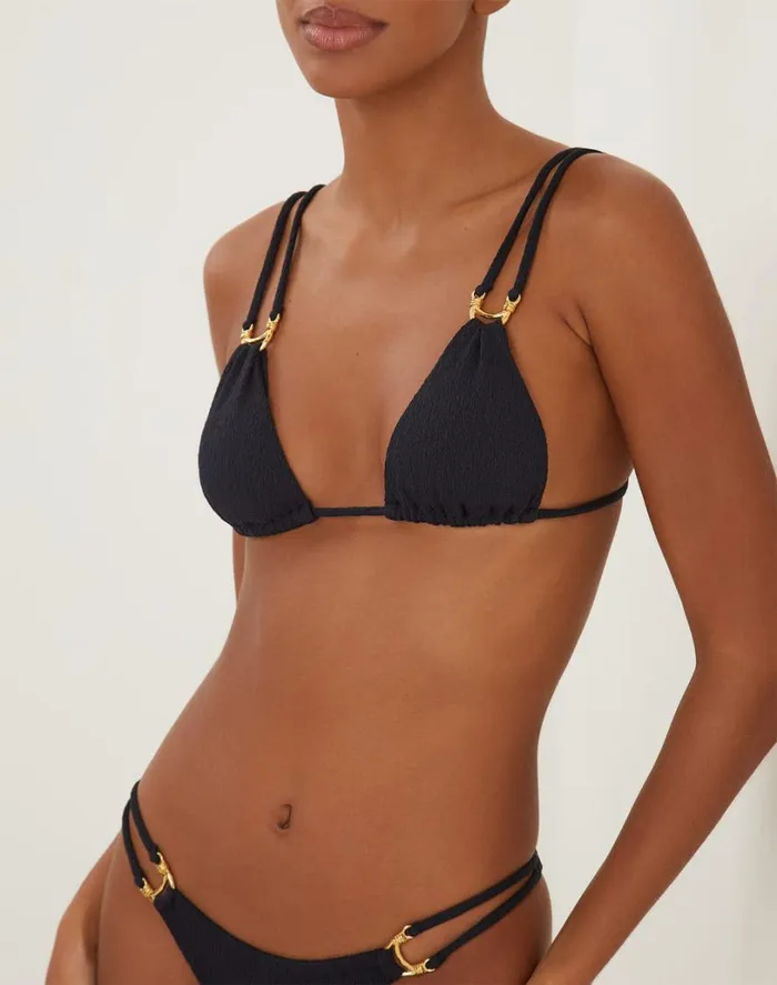 Tops Women ViX Paula Hermanny Firenze Callie Parallel Tri Top 8211 Black