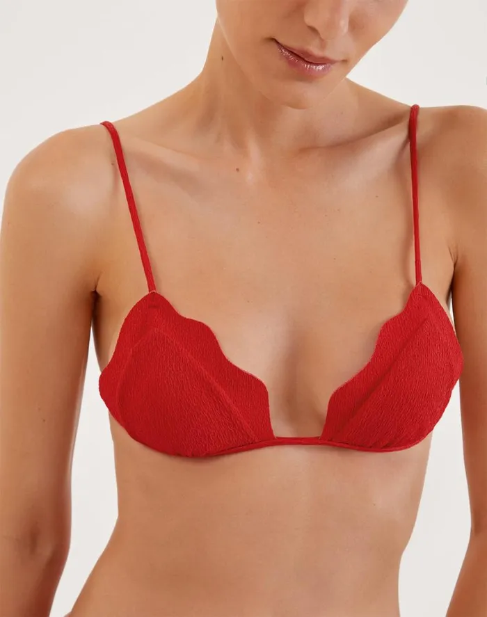 Tops Women ViX Paula Hermanny Firenze Lou Parallel Tri Top 8211 Red Pepper