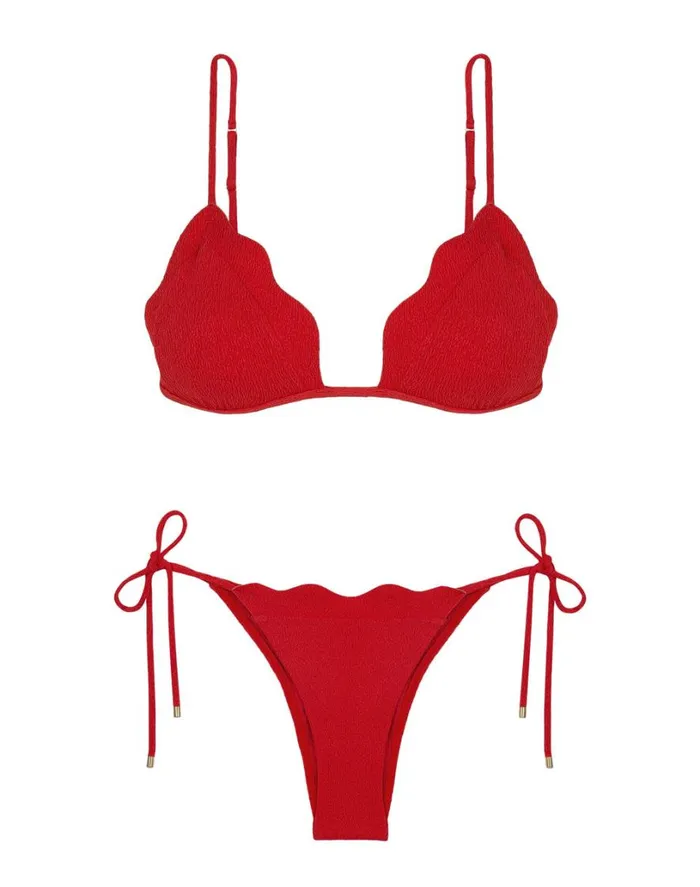Tops Women ViX Paula Hermanny Firenze Lou Parallel Tri Top 8211 Red Pepper