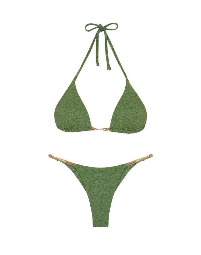 Tops Women ViX Paula Hermanny Firenze Mandy Tri Top 8211 Aloe