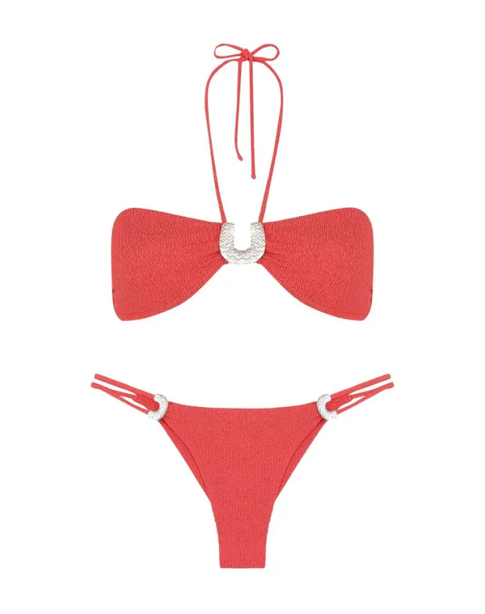 Tops Women ViX Paula Hermanny Firenze Sami Bandeau Top 8211 Raspberry