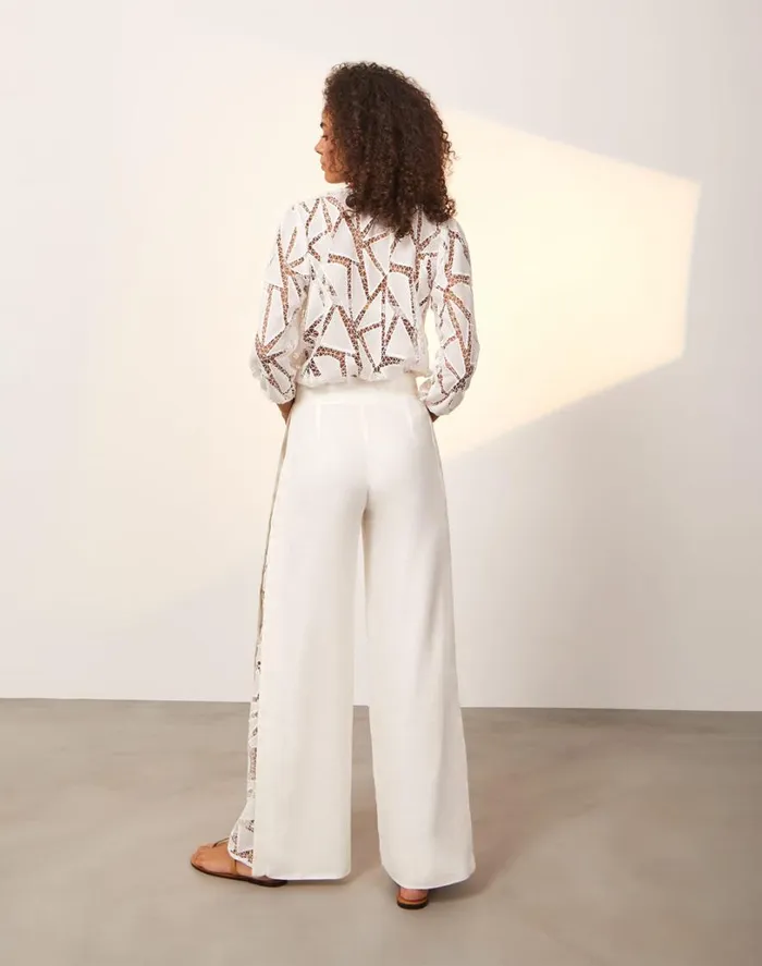 Tops Women ViX Paula Hermanny Julieta Long Sleeve Blouse 8211 Off White