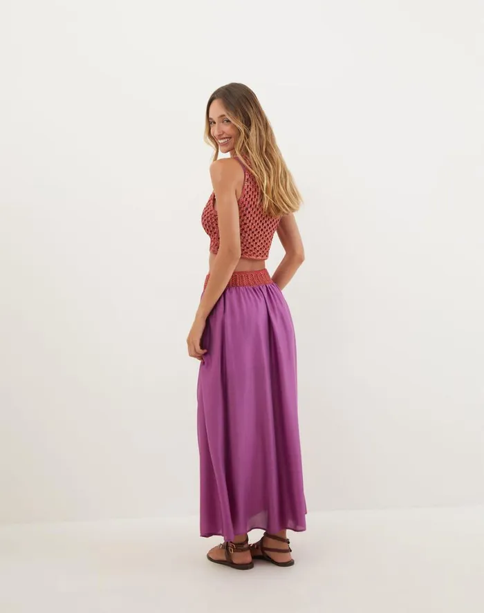Tops Women ViX Paula Hermanny Knit Aria Blouse 8211 Berry Burst