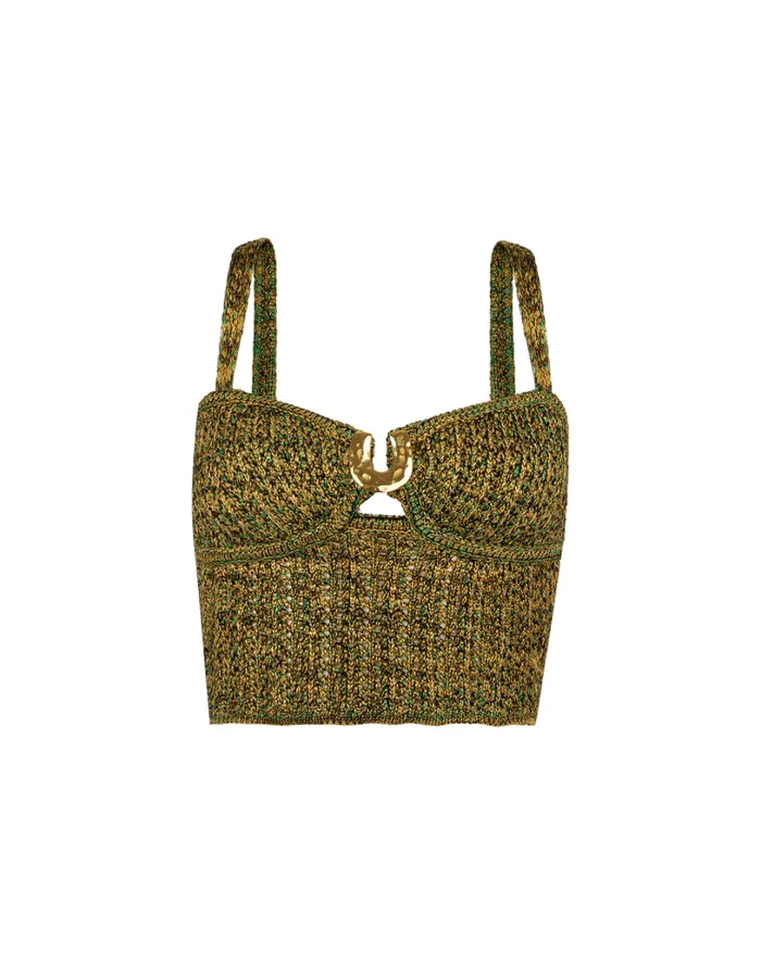 Tops Women ViX Paula Hermanny Knit Aria Top 8211 Green