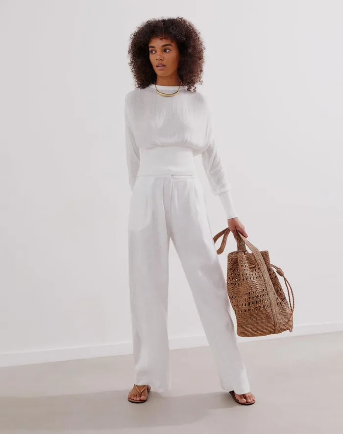 Tops Women ViX Paula Hermanny Knit Eliza Blouse 8211 Off White
