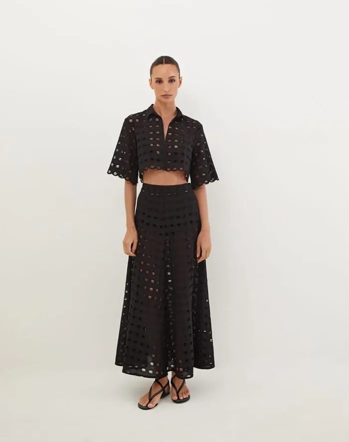 Tops Women ViX Paula Hermanny Lauren Blouse 8211 Black