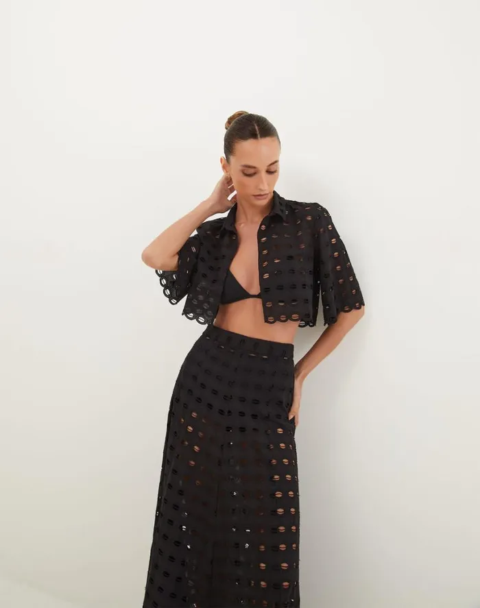 Tops Women ViX Paula Hermanny Lauren Blouse 8211 Black