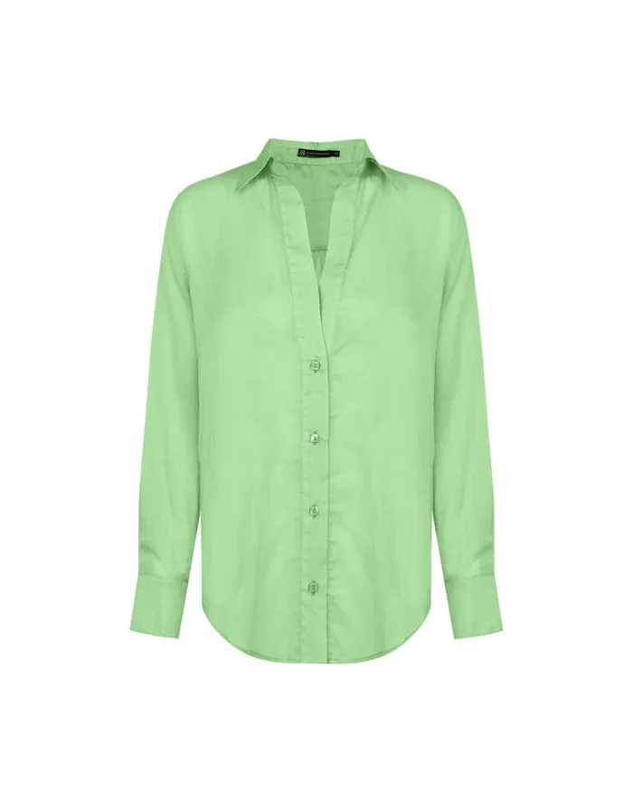 Tops Women ViX Paula Hermanny Lyra Long Sleeve Blouse 8211 Seaside
