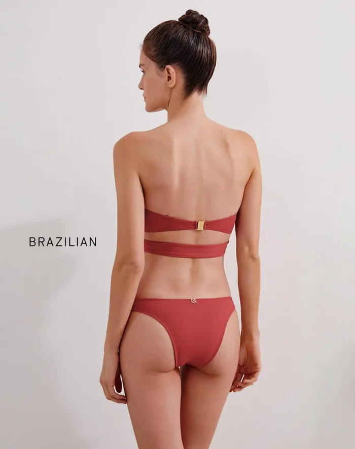 Tops Women ViX Paula Hermanny Matte Sienna Bandeau Top 8211 Brick