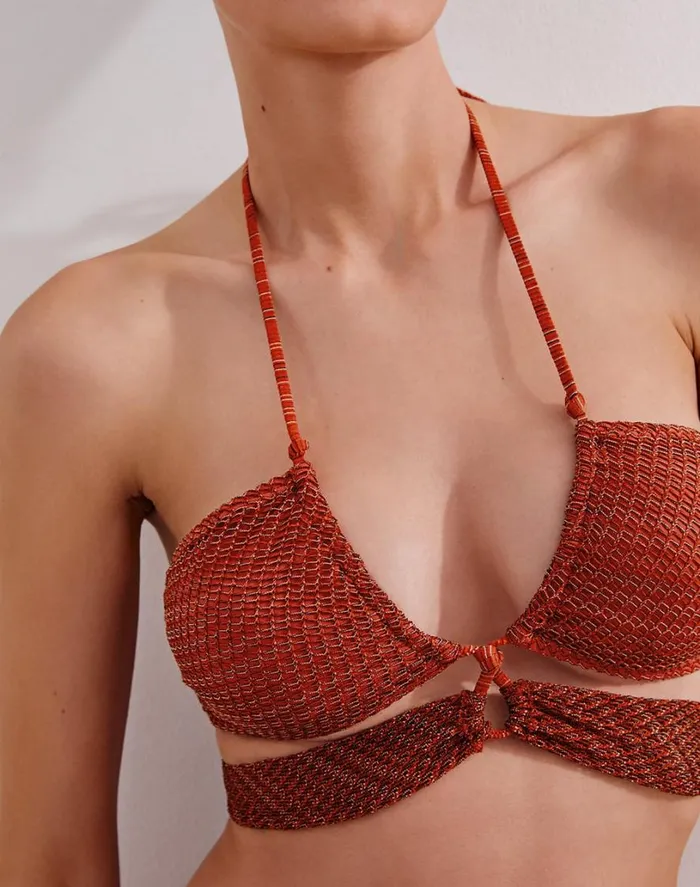 Tops Women ViX Paula Hermanny Mesh Gi Top 8211 Brick