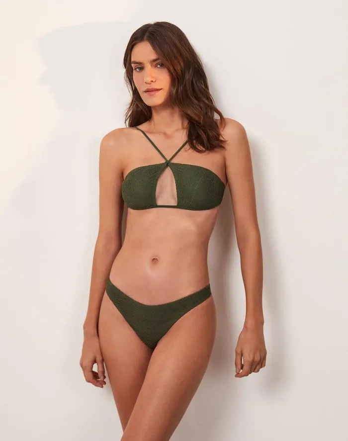 Tops Women ViX Paula Hermanny Mesh Nicole Top 8211 Evergreen