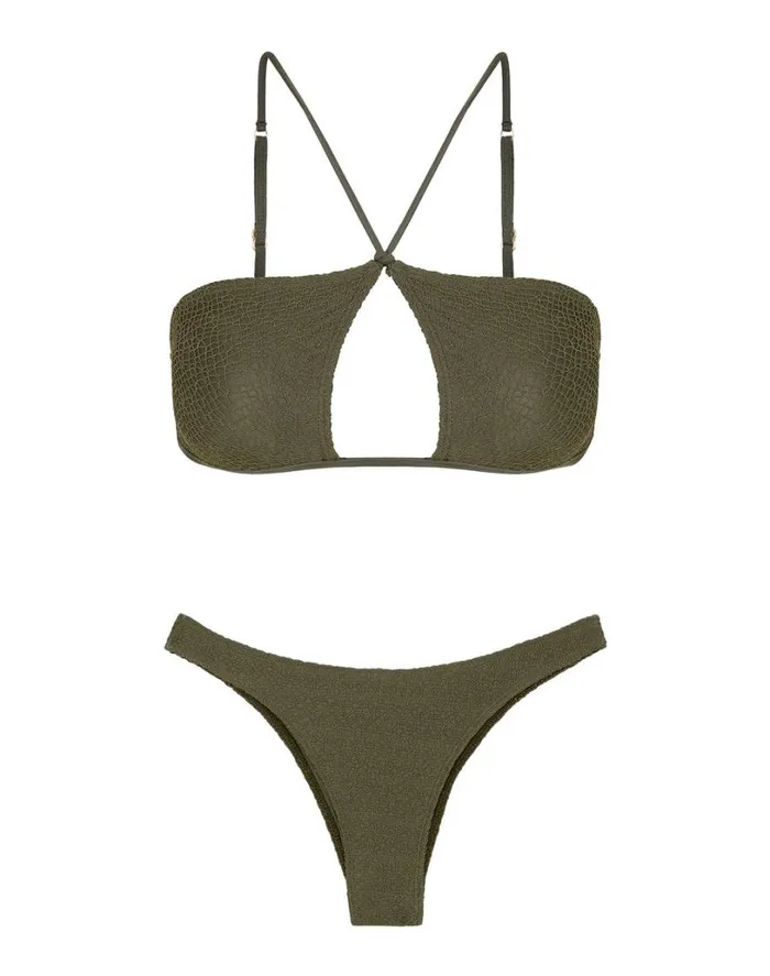 Tops Women ViX Paula Hermanny Mesh Nicole Top 8211 Evergreen