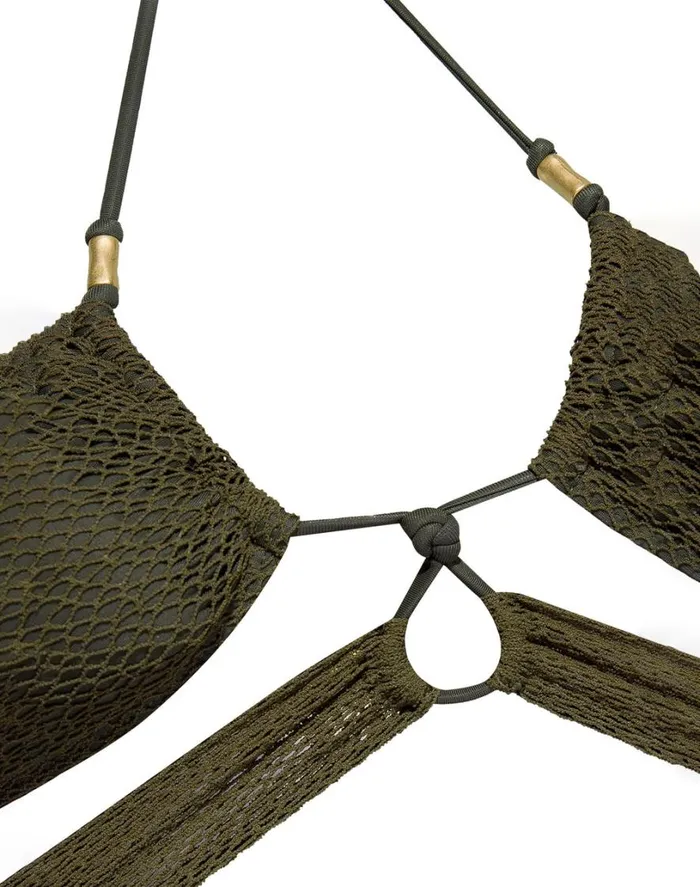 Tops Women ViX Paula Hermanny Mesh Ruth Gi Top 8211 Evergreen