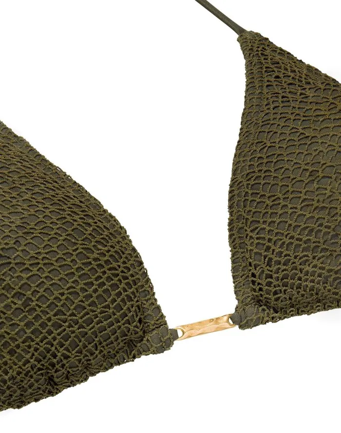 Tops Women ViX Paula Hermanny Mesh Serena Tri Top 8211 Evergreen