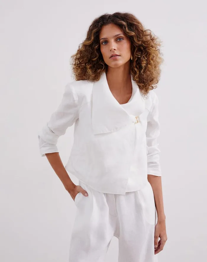 Tops Women ViX Paula Hermanny Mina Jacket 8211 Off White