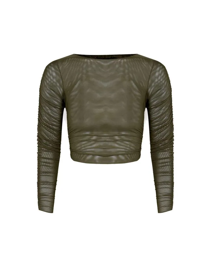 Tops Women ViX Paula Hermanny Mira Long Sleeve Top 8211 Evergreen
