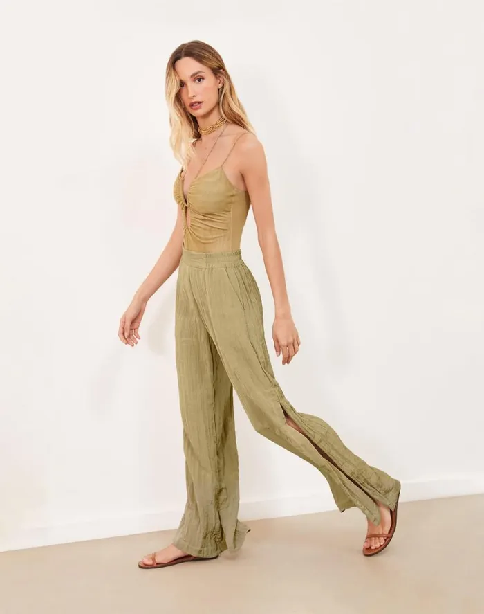 Tops Women ViX Paula Hermanny Misha Bodysuit 8211 Olivine
