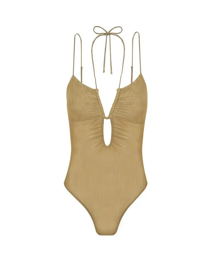 Tops Women ViX Paula Hermanny Misha Bodysuit 8211 Olivine