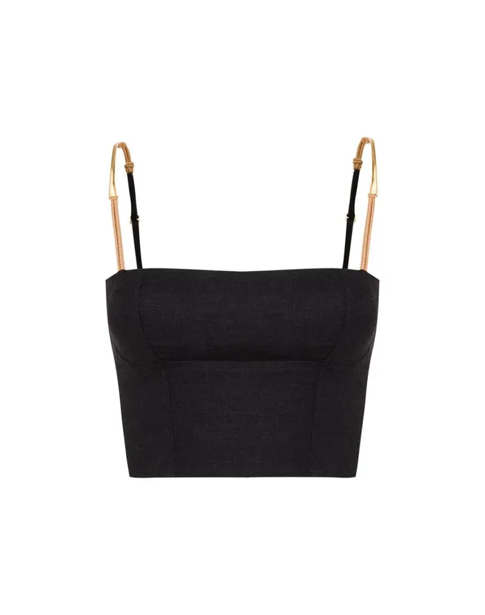 Tops Women ViX Paula Hermanny Sakura Detail Top 8211 Black