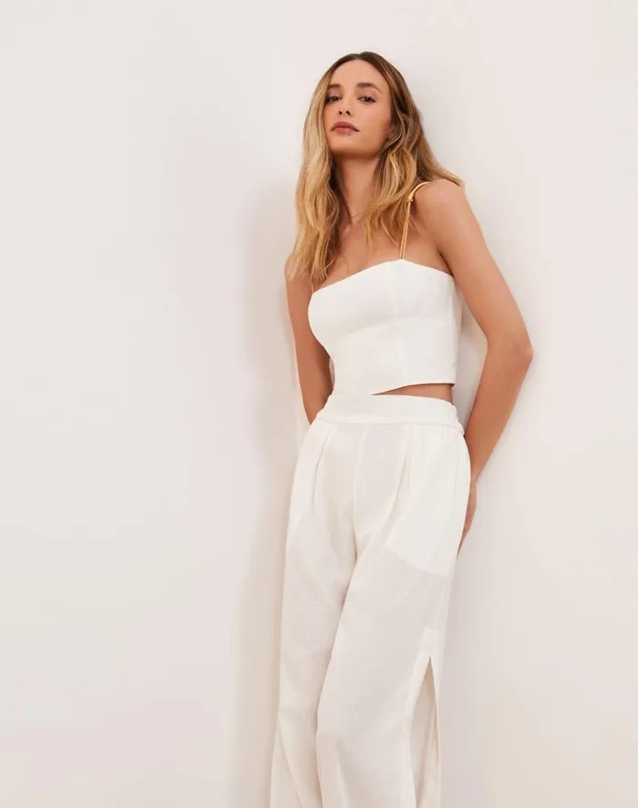 Tops Women ViX Paula Hermanny Sakura Detail Top 8211 Off White