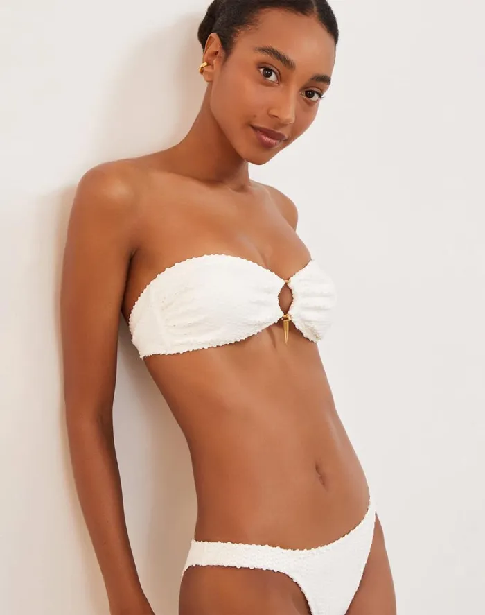Tops Women ViX Paula Hermanny Scales Diara Bandeau Top 8211 Off White