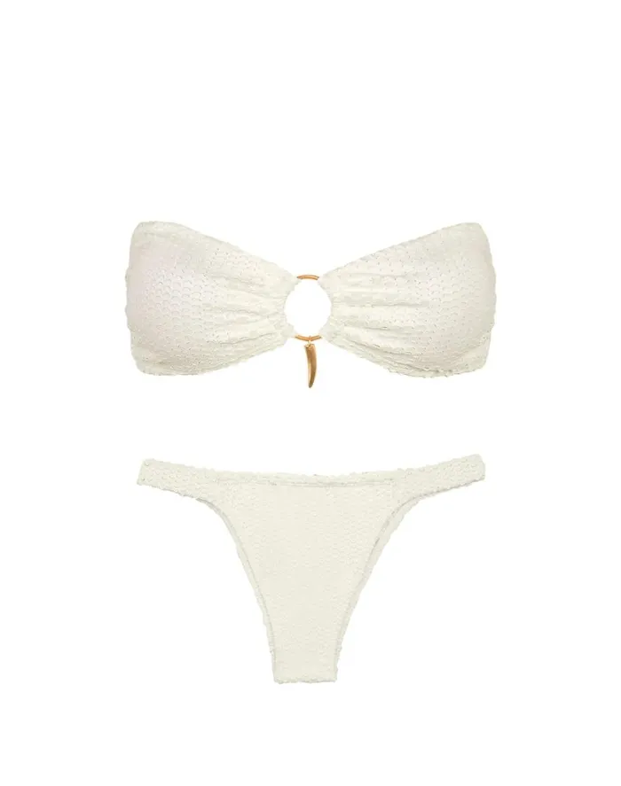 Tops Women ViX Paula Hermanny Scales Diara Bandeau Top 8211 Off White