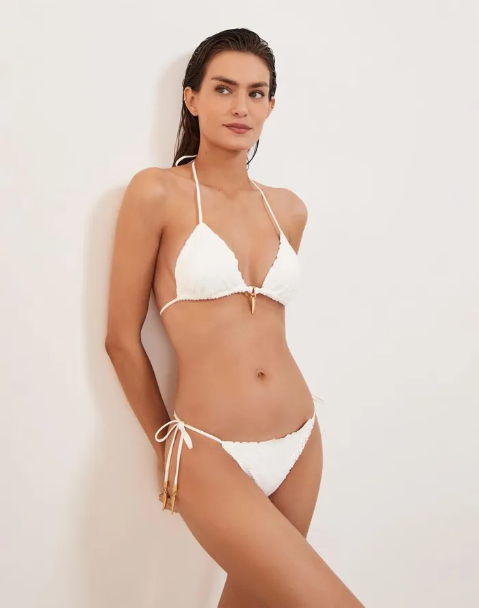 Tops Women ViX Paula Hermanny Scales Diara Ripple Top 8211 Off White