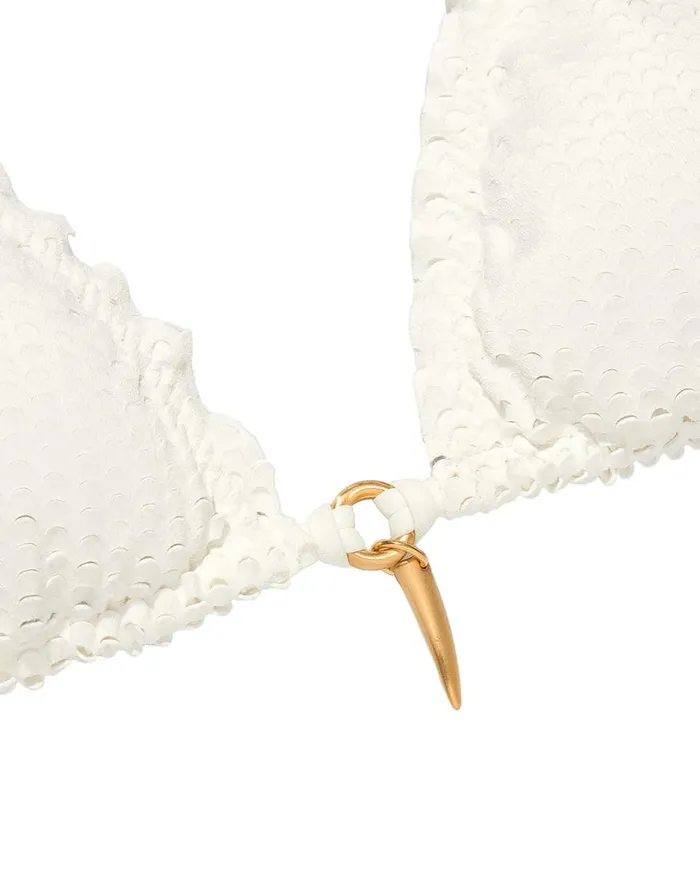 Tops Women ViX Paula Hermanny Scales Diara Ripple Top 8211 Off White