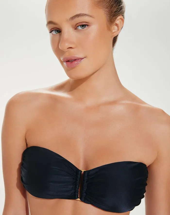 Tops Women ViX Paula Hermanny Square Bandeau Top 8211 Black