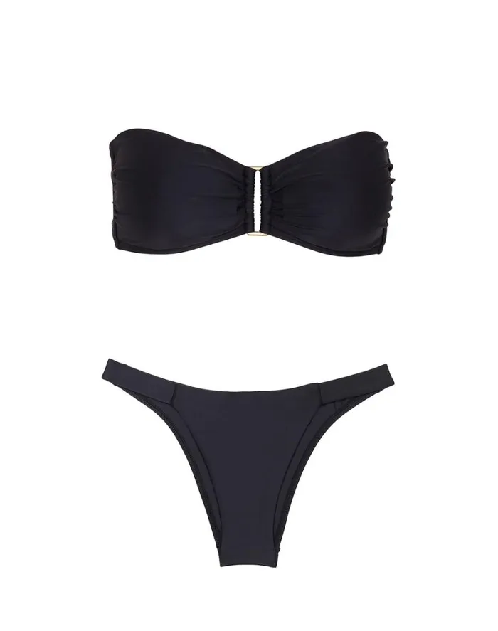 Tops Women ViX Paula Hermanny Square Bandeau Top 8211 Black