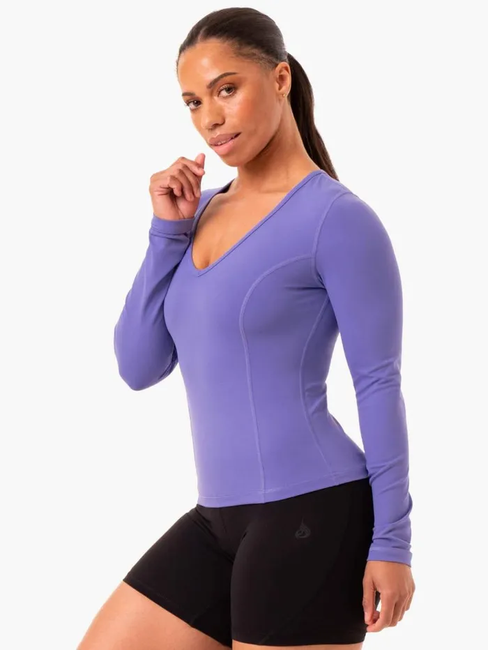 Tops Womens Ryderwear NKD Align Long Sleeve Training Top Purple
