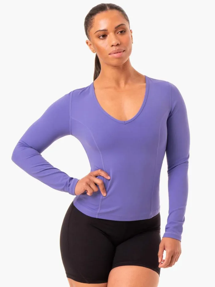 Tops Womens Ryderwear NKD Align Long Sleeve Training Top Purple