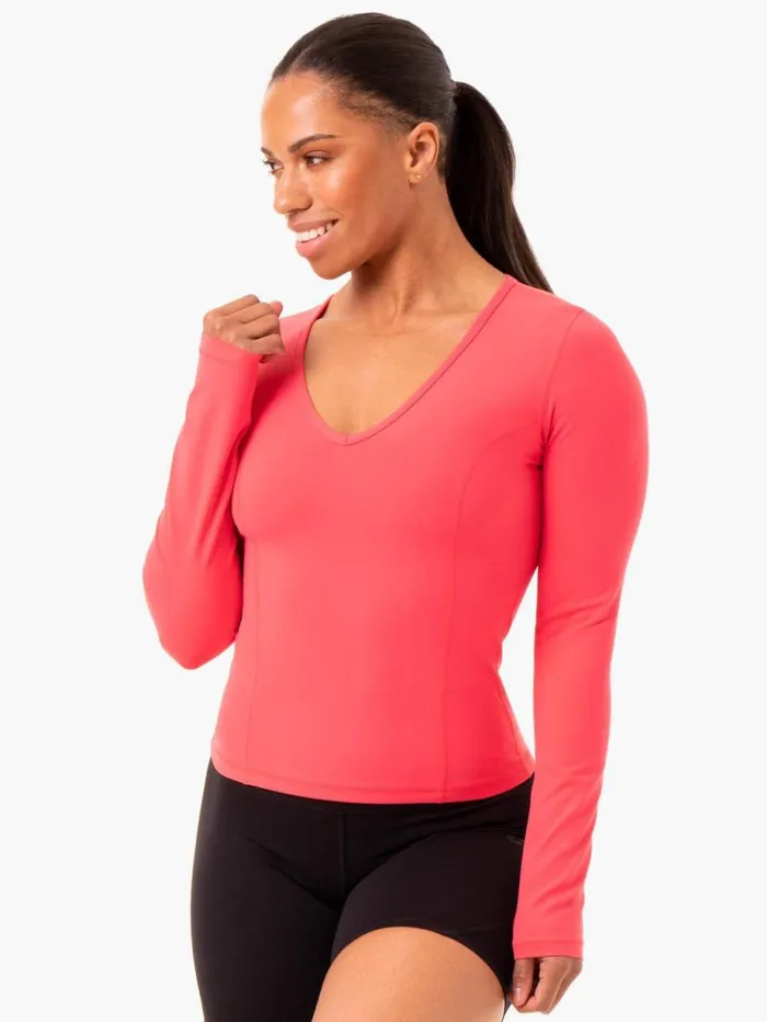 Tops Womens Ryderwear NKD Align Long Sleeve Training Top Watermelon
