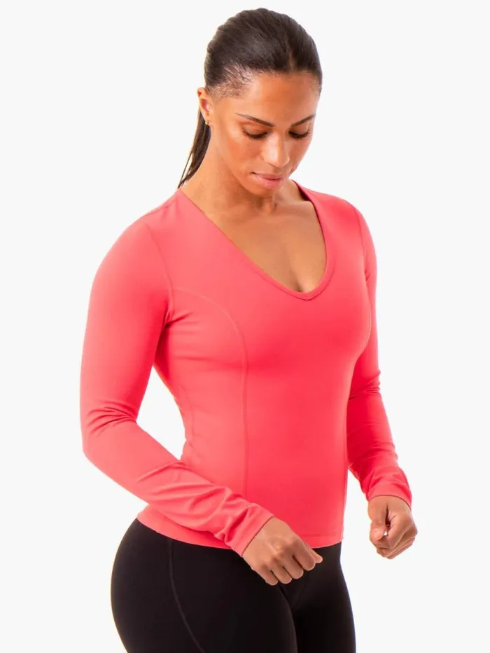 Tops Womens Ryderwear NKD Align Long Sleeve Training Top Watermelon