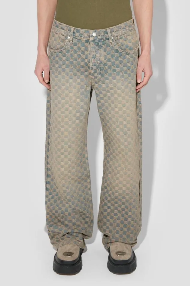 Trousers Men MISBHV Jacquard Denim Monogram Trousers Blue