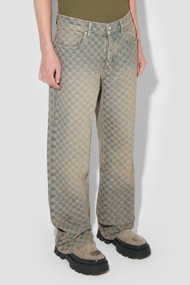 Trousers Men MISBHV Jacquard Denim Monogram Trousers Blue