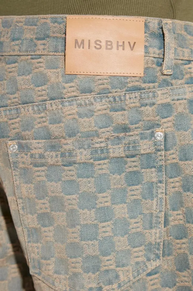 Trousers Men MISBHV Jacquard Denim Monogram Trousers Blue