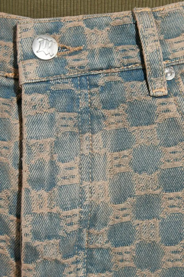 Trousers Men MISBHV Jacquard Denim Monogram Trousers Blue