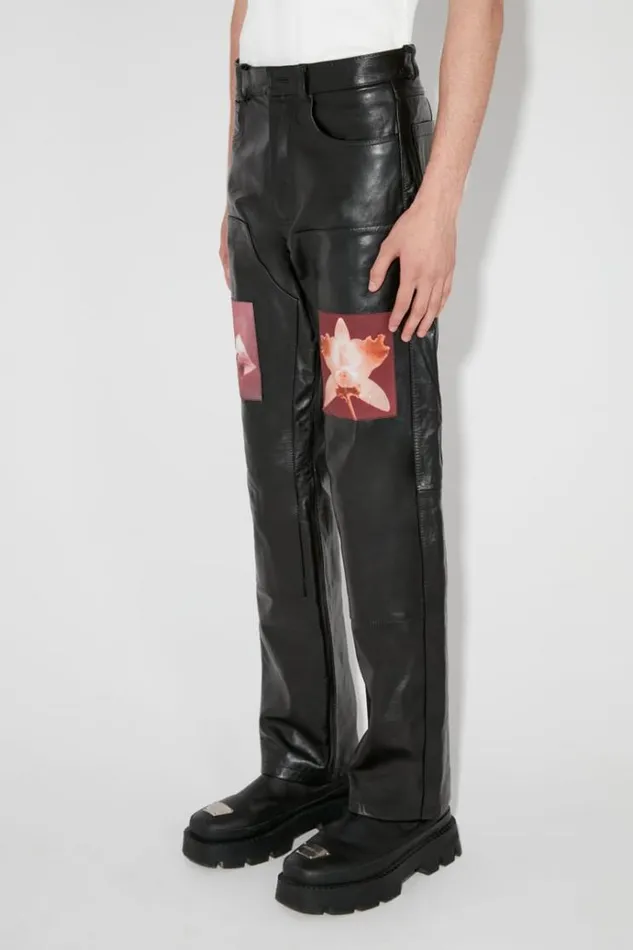 Trousers Men MISBHV LilyOrchid Robert Mapplethorpe Leather Trousers Black