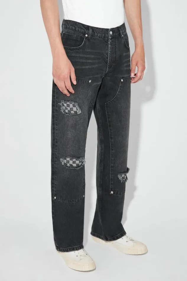 Trousers Men MISBHV Monogram Carpenter Trousers Black