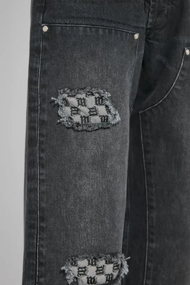 Trousers Men MISBHV Monogram Carpenter Trousers Black