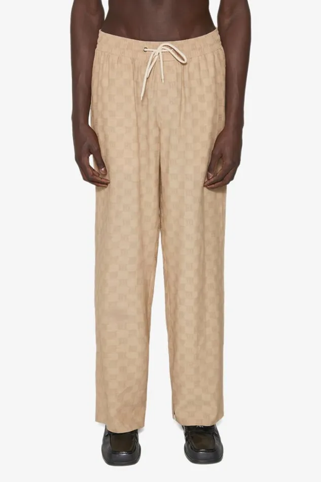 Trousers Men MISBHV Resort Monogram Viscose Wool Relaxed Trousers Beige