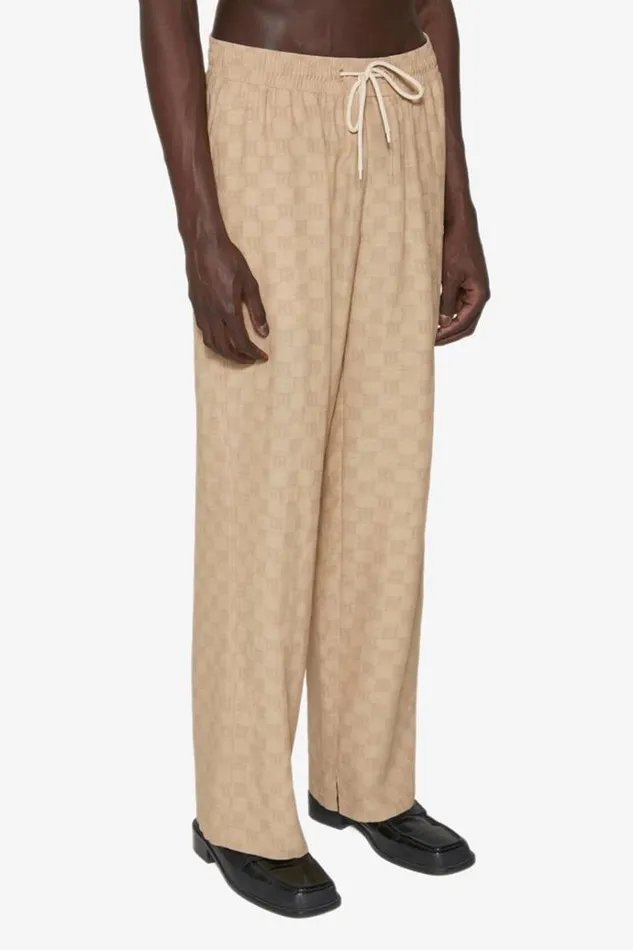 Trousers Men MISBHV Resort Monogram Viscose Wool Relaxed Trousers Beige